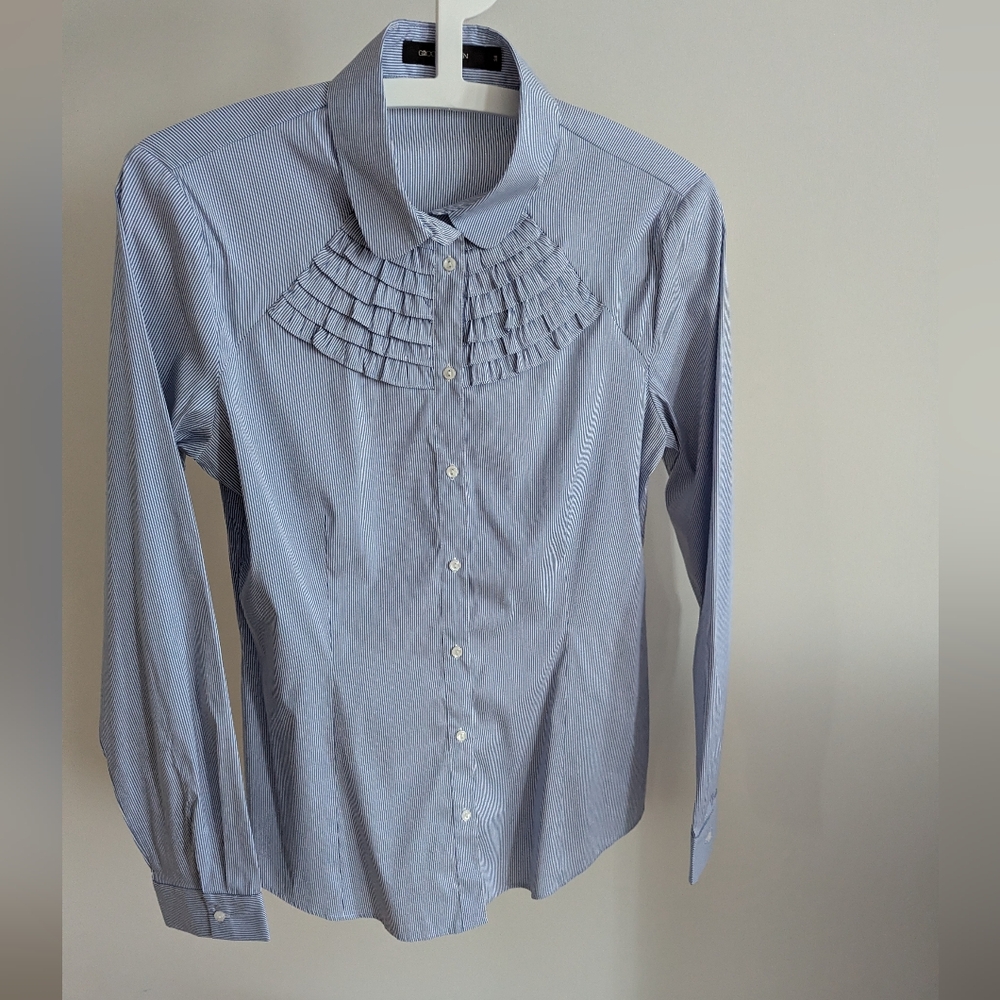 G2000 women's no iron blue striped shirt Size 38